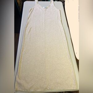 Old Navy Sleeveless Ribbed Beige Maxi Dress